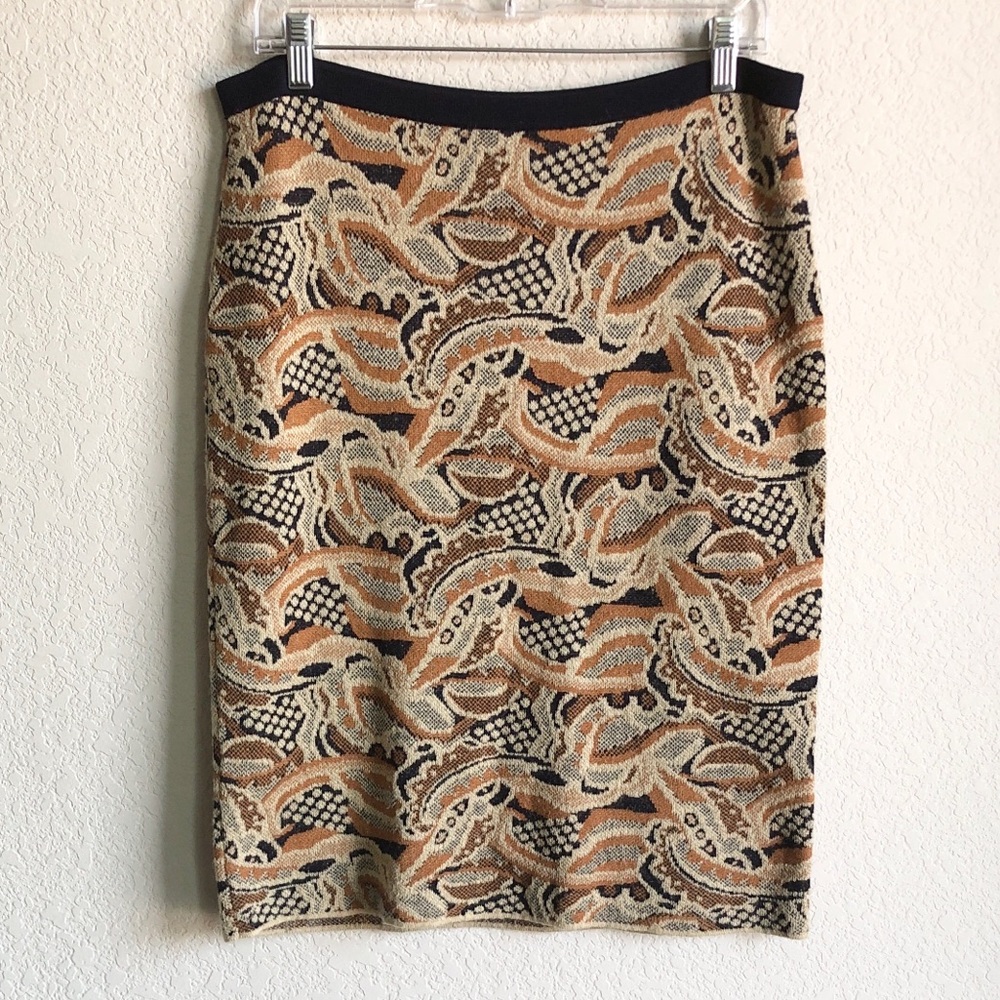 Anthropologie Sparrow Jacquard Paisley Sweater Skirt Pull On Mohair Cashmere